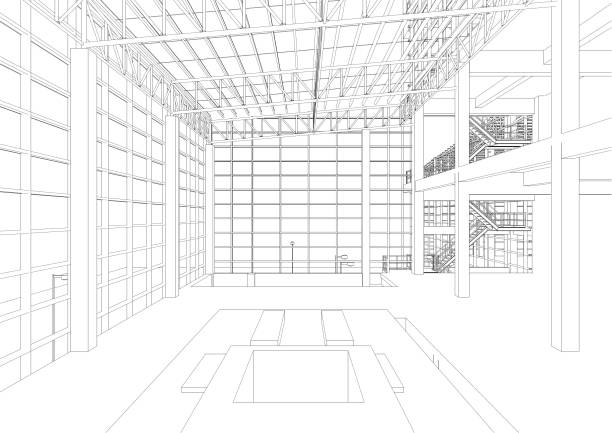 3D illustration of industrial project