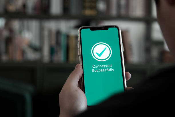 istock Businessman using smartphone for connect successfully to network signal. 2166282967
