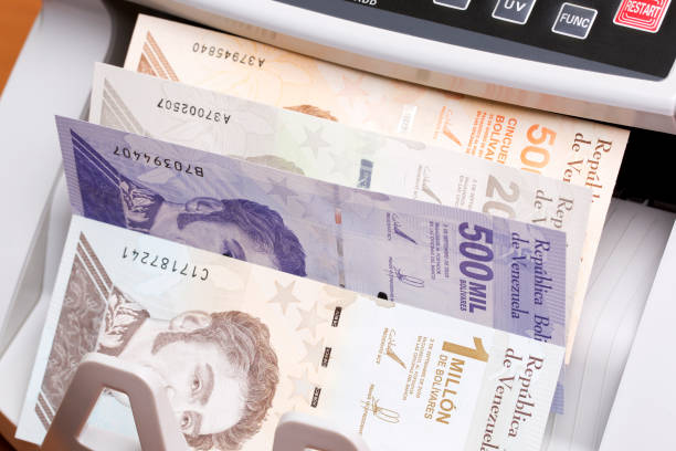 istock Venezuelan bolivar in the counting machine 2166285563