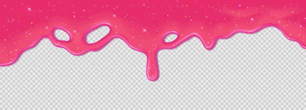 istock Realistic 3D dripping glossy pink slime with glitter isolated on a transparent background. 2166289411