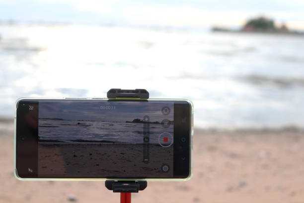 istock Mobile recording video on beach in Thailand. 2166291644