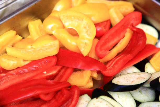 Three peppers on white backgrounds