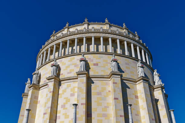 Exterior view of Walhalla, a memorial to famous people in Bavaria (built in the early 1840s).The Valhalla can be reached by excursion boat from Regensburg in a short time.