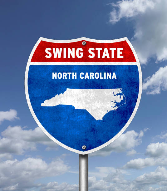 istock Swing State North Carolina - traffic sign message 2166297102