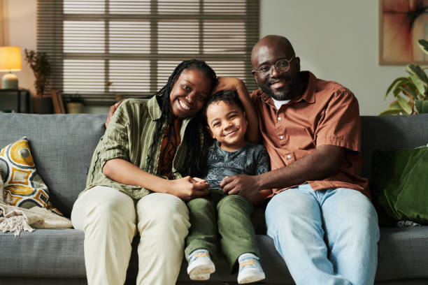 istock Happy affectionate family of three 2166305083