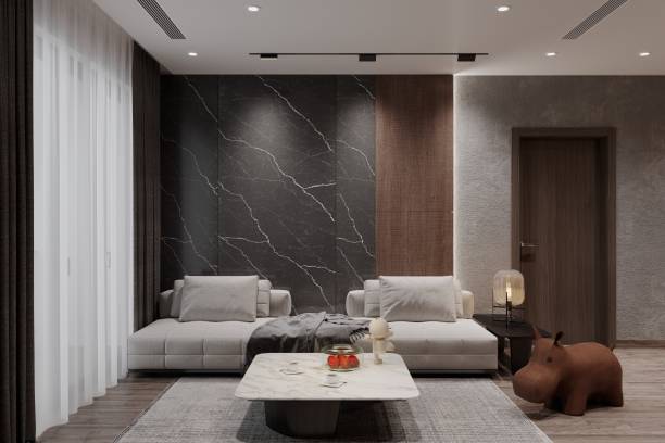 istock A luxurious white sofa in a spacious apartment living room 2166309406