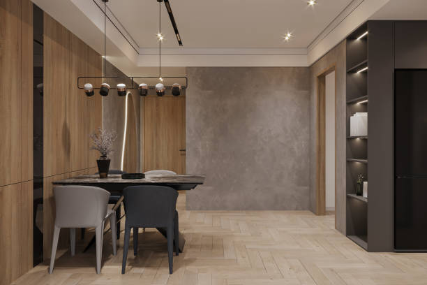 istock A spacious dining room featuring a modern and smart interior 2166310386