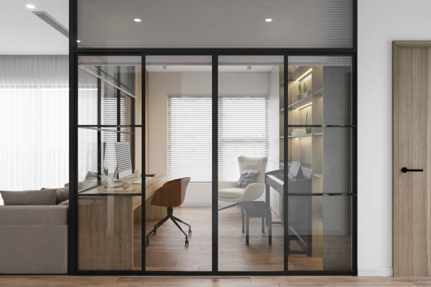istock A modern home office interior with desks, chairs, and chic decoration 2166310490