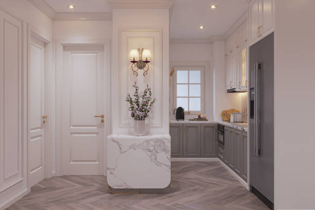 istock hallway in the apartment, modern apartment, kitchen 2166310542