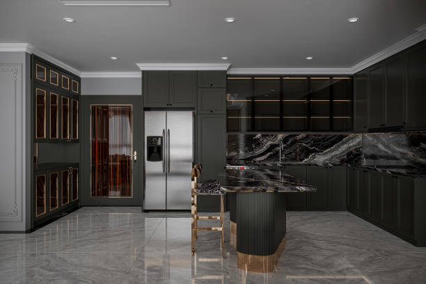istock Kitchen interior in modern luxury penthouse apartment 2166311065