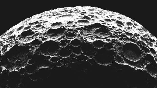 istock Moon or asteroid in stippling style with many impact craters. Rocky satellite covered by lunar craters. Retro styled dotwork. Pointillism. Noisy grainy shading using dots. Vector illustration 2166312164