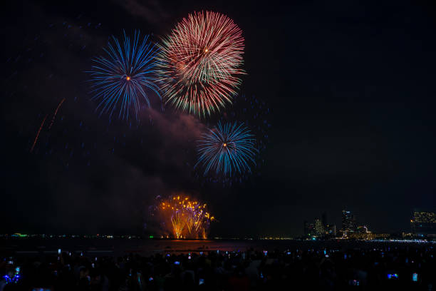 Celebration at night, Pattaya Thailand. Night scene and celebration event.