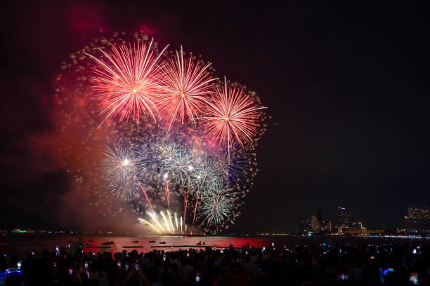 Celebration at night, Pattaya Thailand. Night scene and celebration event.