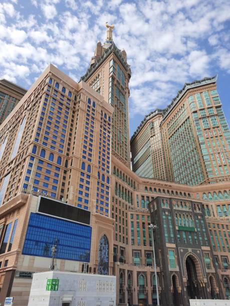 Beautiful daytime view of the Clock Tower of Makkah. Beautiful daytime view of the Clock Tower of Makkah next to the Masjid Al Haram, Makkah. makkah royal clock tower stock pictures, royalty-free photos & images