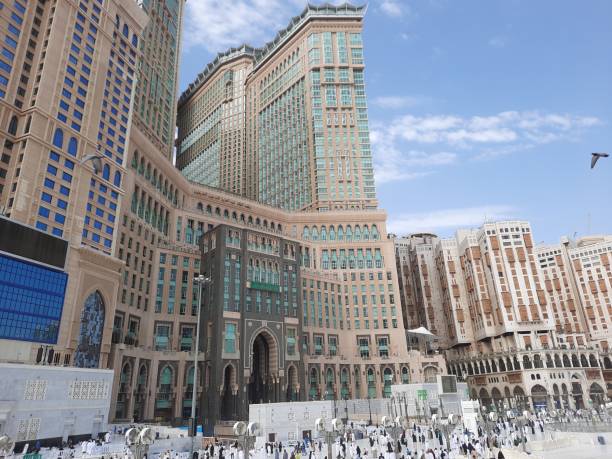 Beautiful daytime view of the Clock Tower of Makkah. Beautiful daytime view of the Clock Tower of Makkah next to the Masjid Al Haram, Makkah. makkah royal clock tower stock pictures, royalty-free photos & images