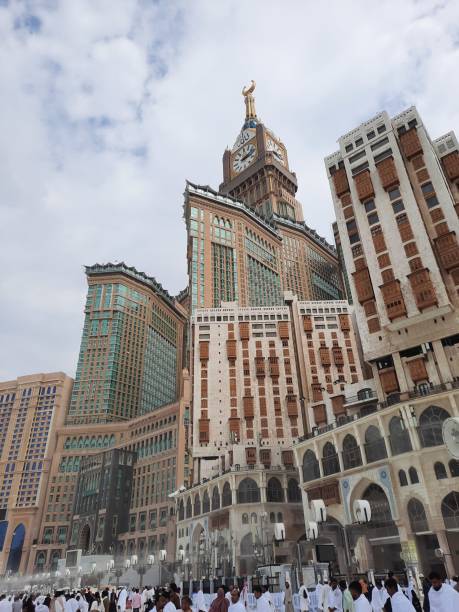 Beautiful daytime view of the Clock Tower of Makkah. Beautiful daytime view of the Clock Tower of Makkah next to the Masjid Al Haram, Makkah. makkah royal clock tower stock pictures, royalty-free photos & images