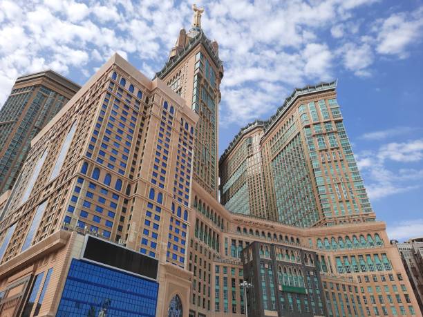 Beautiful daytime view of the Clock Tower of Makkah. Beautiful daytime view of the Clock Tower of Makkah next to the Masjid Al Haram, Makkah. makkah royal clock tower stock pictures, royalty-free photos & images
