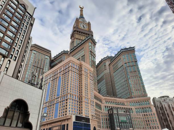 Beautiful daytime view of the Clock Tower of Makkah. Beautiful daytime view of the Clock Tower of Makkah next to the Masjid Al Haram, Makkah. makkah royal clock tower stock pictures, royalty-free photos & images