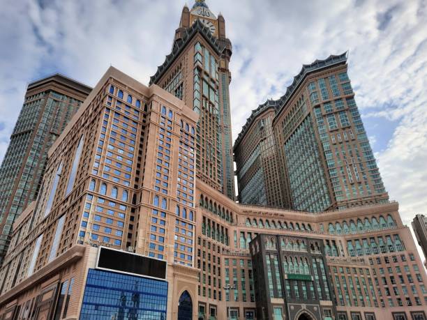 Beautiful daytime view of the Clock Tower of Makkah. Beautiful daytime view of the Clock Tower of Makkah next to the Masjid Al Haram, Makkah. makkah royal clock tower stock pictures, royalty-free photos & images