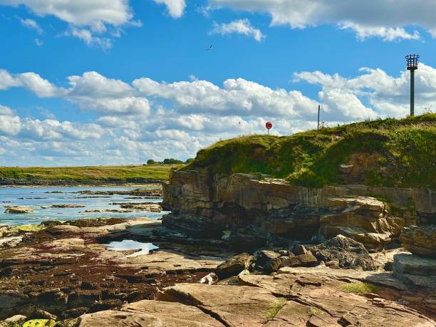 Rugged and rocky coastline in Northumberland
