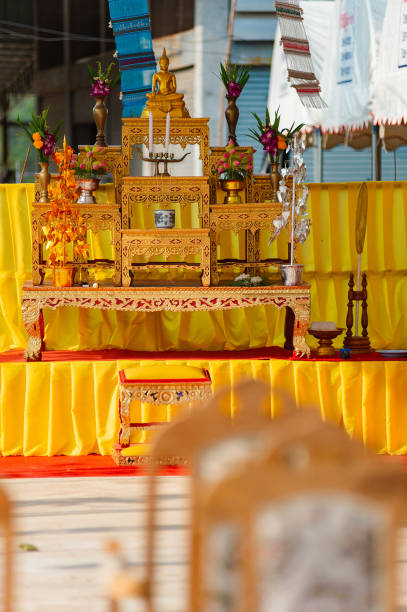 istock Ancient Thai Buddha statues for worship in Thai temples 2166321487