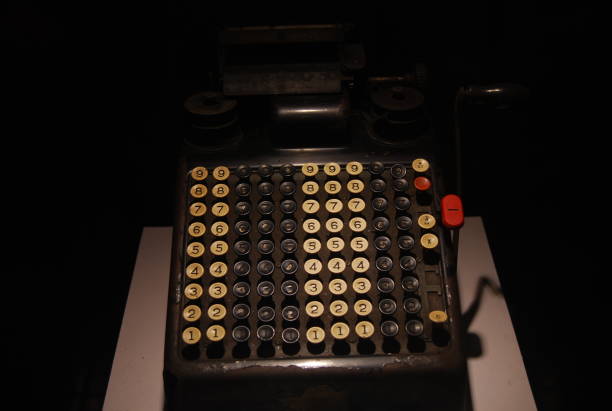 a vintage machinery for calculate was used by old day banks to saving a ledger or to calculate interest or other thing.