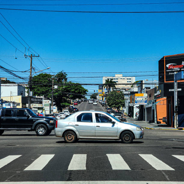 Campo Grande, state of Mato Grosso do Sul, Brazil, 08-09-2024: May 13th Avenue, downtown Campo Grande, Mato Grosso do Sul, Brazil.
