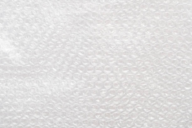close up of polyethylene bubble pack used to pack and ship fragile items in boxes.