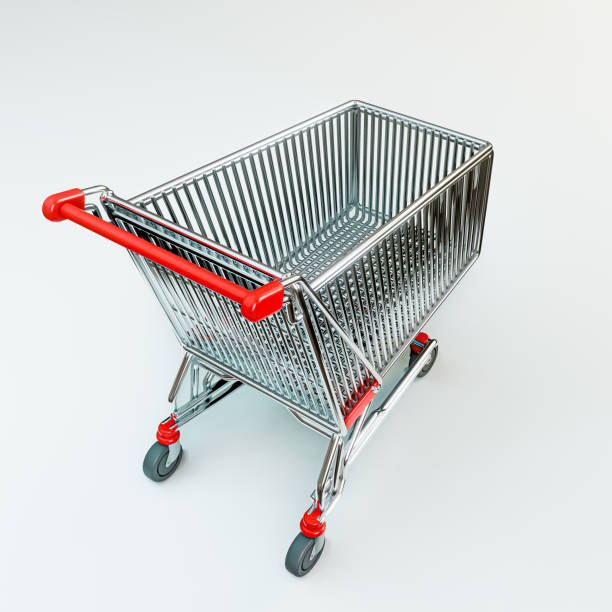 shopping cart isolated on white background 3d illustration