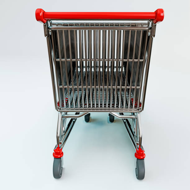 shopping cart isolated on white background 3d illustration