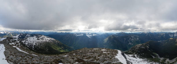 istock Aerial Wide Angle Panoramic Mountain Landscape. Canadian Nature Background. 2166334947