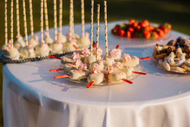 Variety of sweets on the table, lit by sun