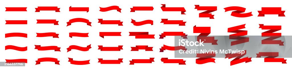 Rotes Band großes Vektor-Set. Sammlung von Bändern-Bannern. - Lizenzfrei Band Vektorgrafik Rotes Band großes Vektor-Set. Sammlung von Bändern-Bannern. - Lizenzfrei Band Vektorgrafik