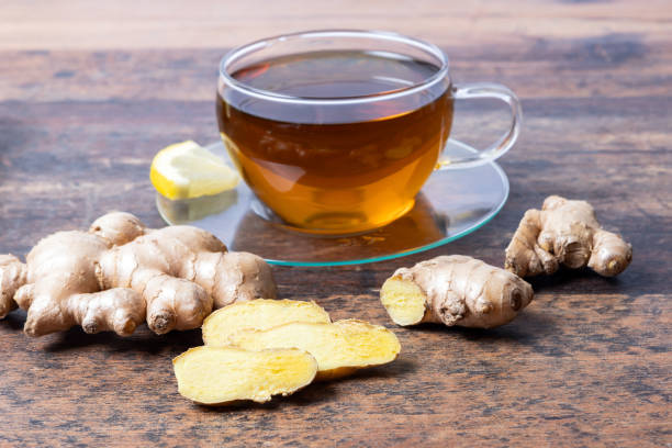 istock Ginger tee on wooden table with sliced lemon 2166337964