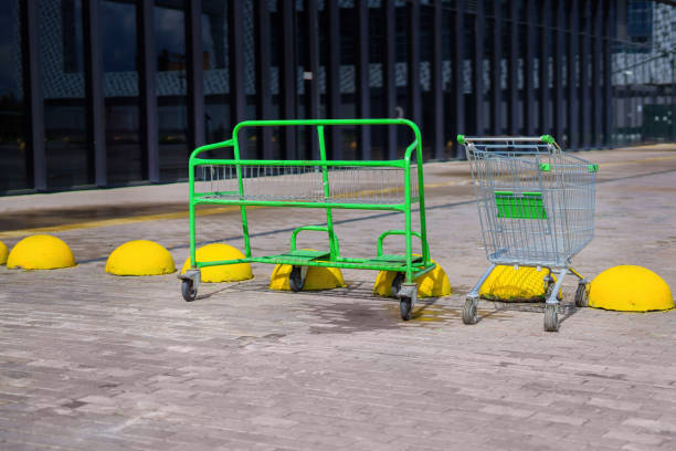 istock sturdy shopping carts designed for transporting large construction and renovation materials, showcasing their robust design and practical utility. 2166344207