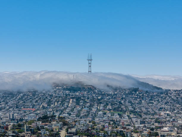 istock Aerial View Sutro Tower Fog 2166345644