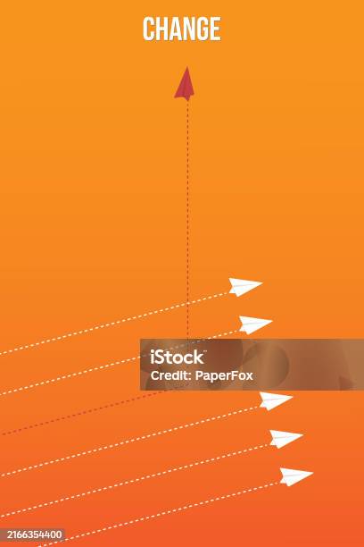 Changing Direction Example Picture Think Differently Concept Red Airplane Changing Direction New Idea ...