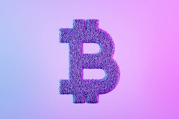 istock Bitcoin symbol with particles, financial background, neon lighting 2166361402