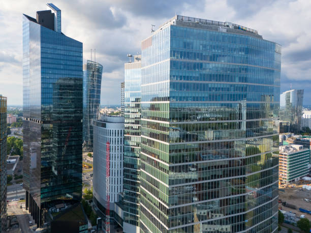 istock Warsaw city skyline (aerial view) 2166362882