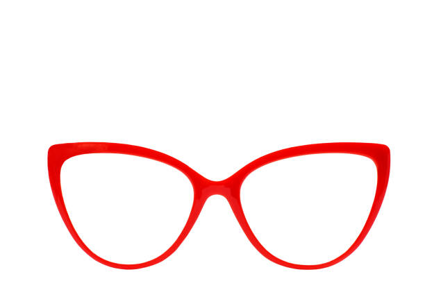 istock Pair of red cat eye shaped women's glasses frames 2166364064