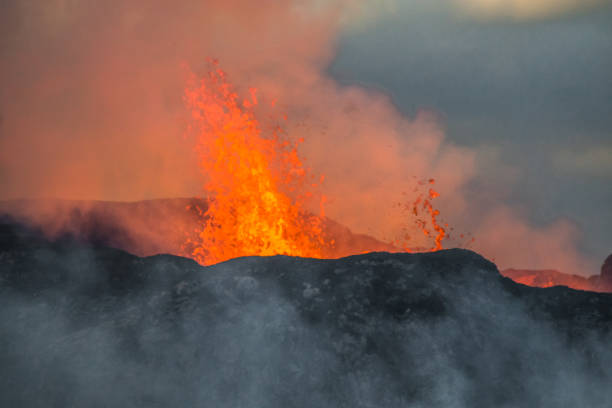 Volcano eruption in Grindavik in Iceland