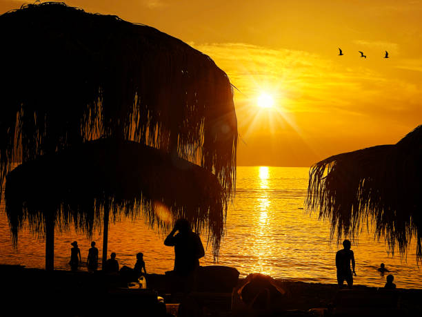 People on beach vacation in Antalya,Turkey