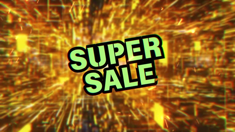 Big sale, flash sale, discount offer, black friday coming soon, best price video abstract, summer sale, celebration, fireworks, low price, Yellow background, effects.