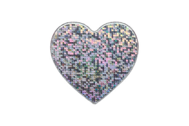 istock Heart shape hologram sticker isolated on white background 2166382342
