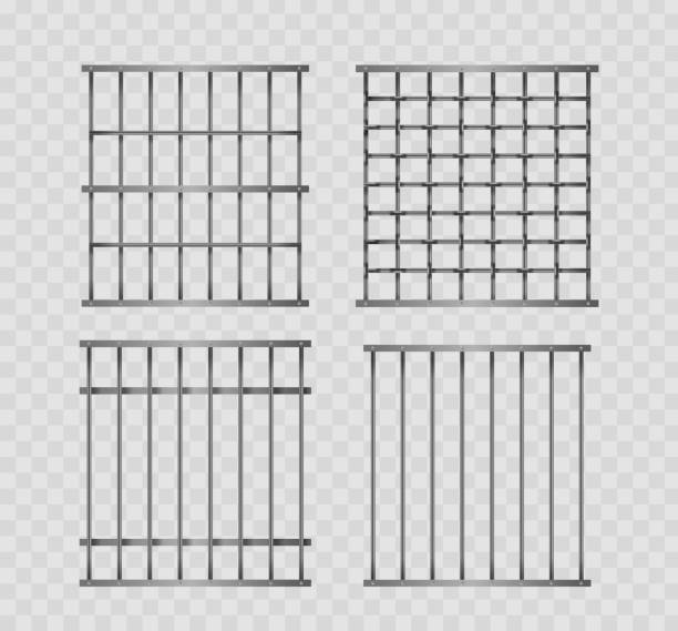 istock Set Of Four Different Prison Bars Isolated On Transparent Background. Each Design Showcases Various Bar Patterns 2166382640
