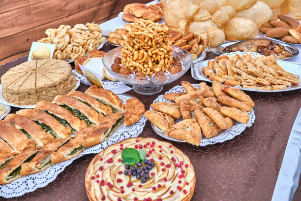 istock Traditional Siberian Tatar pastries on table. 2166387009