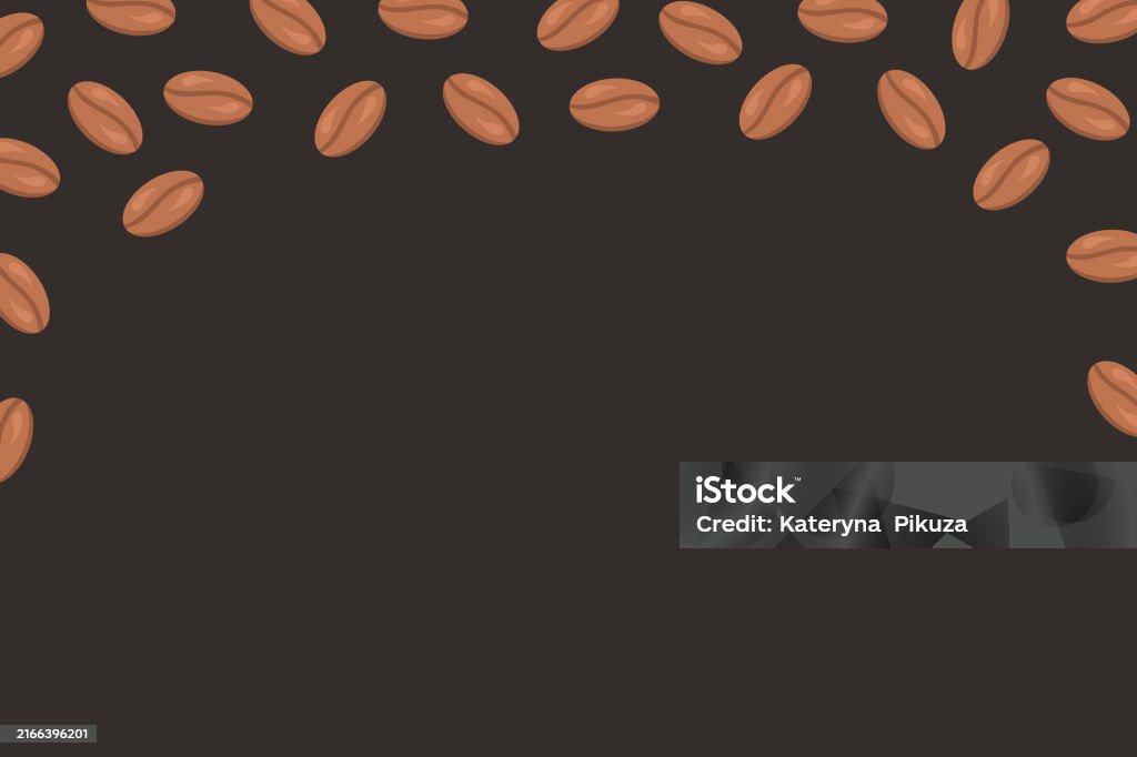 Beans Layout Coffee Beans Layout Dark Background Vector Illustration Stock ...