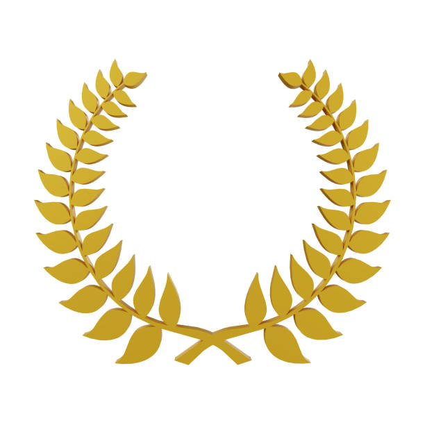 istock 3d render Golden laurel wreath. for title ranking illustration 2166399032