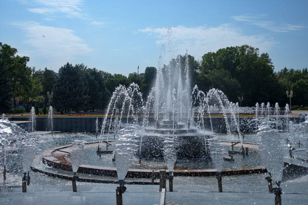 istock Spray fountain in the city 2166400428