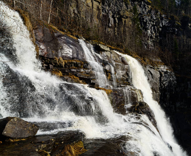 istock Skjervefossen Waterfall in Spring Landscape 2166400875